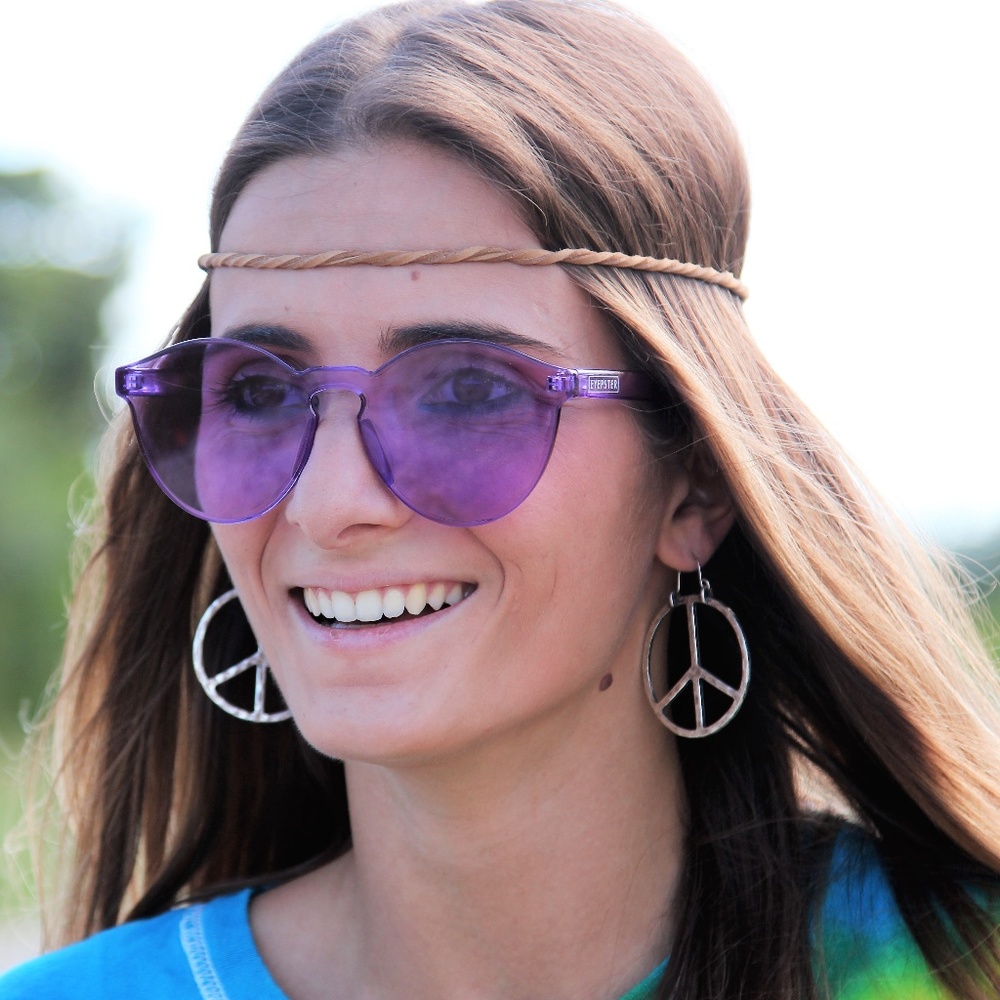 SOHO - PURPLE TINTED ROUND FESTIVAL SUNGLASSES